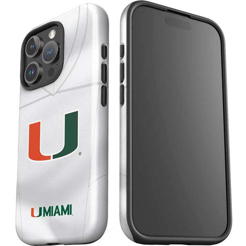 University of Miami White Jersey iPhone 16 Pro Impact Case